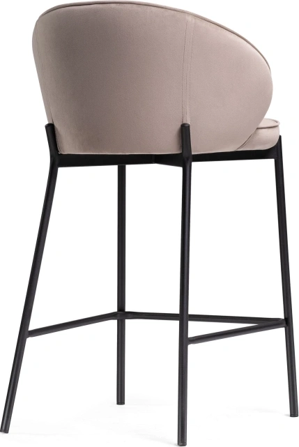 Барный стул Нейл, велюр латте / черный