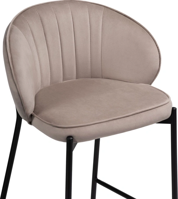 Барный стул Нейл, велюр латте / черный
