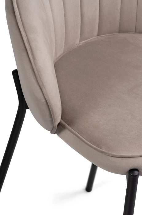 Барный стул Нейл, велюр латте / черный