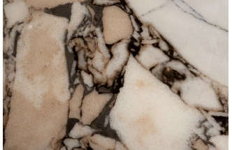 Журнальный стол 58DB-07035, 90x90x38, МДФ, мрамор, бежевый мрамор/ бронзовый