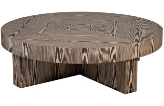 Журнальный стол Zebrano, 140x140x42, МДФ, шпон, коричневый / коричневый