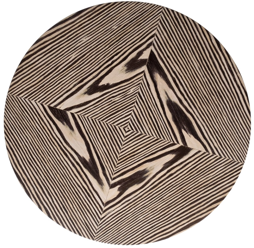 Журнальный стол Zebrano, 140x140x42, МДФ, шпон, коричневый / коричневый