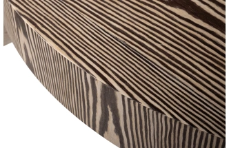 Журнальный стол Zebrano, 140x140x42, МДФ, шпон, коричневый / коричневый