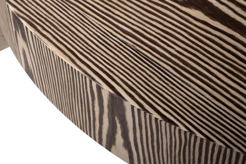 Журнальный стол Zebrano, 140x140x42, МДФ, шпон, коричневый / коричневый