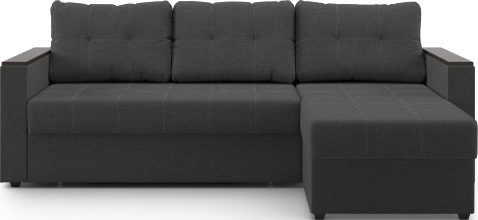 Диван угловой, Атлантик, модель 111, Savana Grey (серый) / венге