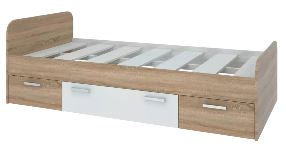 Кровать Мика, Дуб сонома/Белый