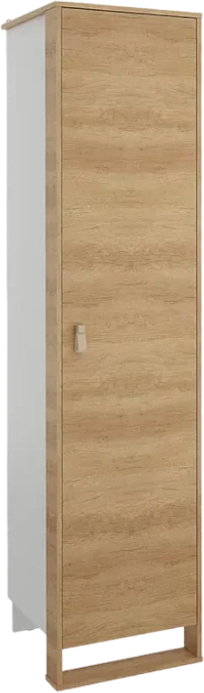 Шкаф Сити, однодверный, Бело-серый/Дуб небраска