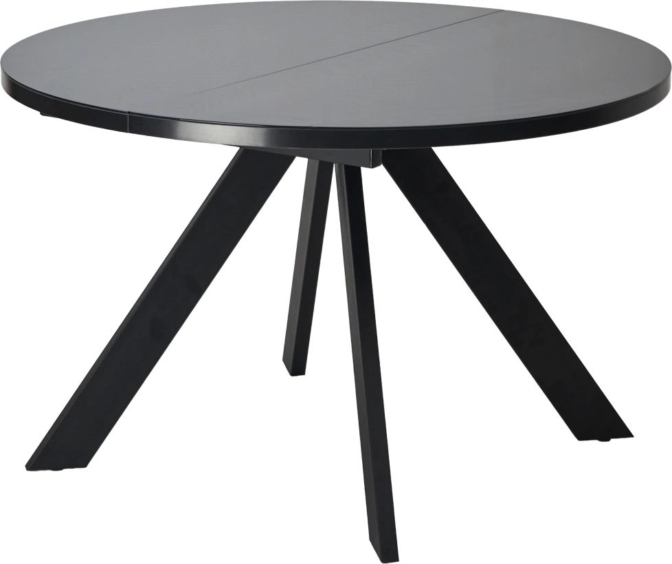 Кухонный стол раздвижной Монтен 120, Черный, стекло, Черный