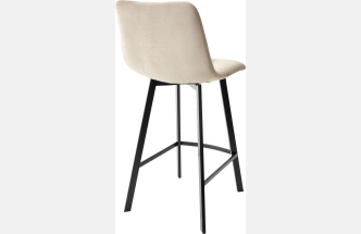 Полубарный стул Chilli-QB Square, бежевый #5, велюр, черный каркас (H=66cm)