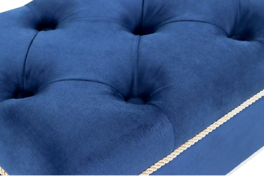 Банкетка №15, классическая, мягкая, мора синий