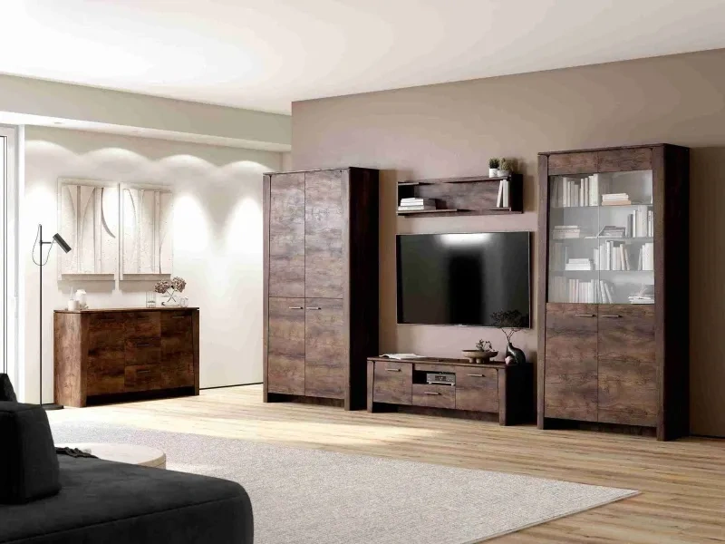 Тумба под ТВ Мальта, с полками и ящиком, таксония