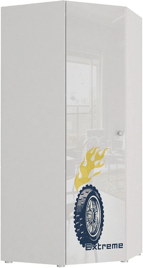 Шкаф угловой Модерн-Квадро, для одежды распашной, Белый