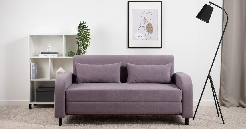 Диван прямой двухместный Киото, Epic 65 Lilac (сирень)