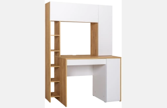 Стол компьютерный Комфорт, 12.71, дуб золотой craft / белая аляска