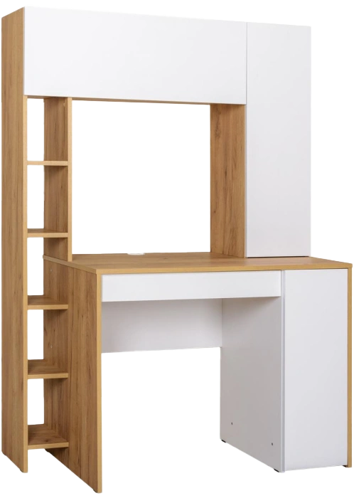 Стол компьютерный Комфорт, 12.71, дуб золотой craft / белая аляска