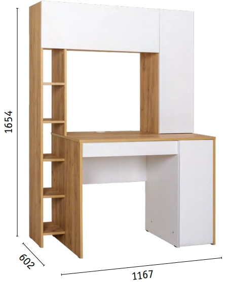 Стол компьютерный Комфорт, 12.71, дуб золотой craft / белая аляска