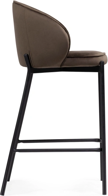 Барный стул Нейл, велюр шоколадный / черный