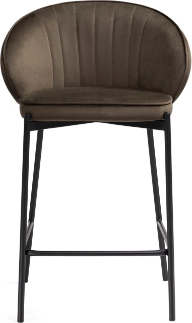 Барный стул Нейл, велюр шоколадный / черный