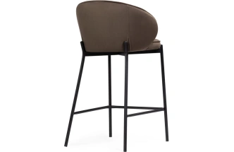 Барный стул Нейл, велюр шоколадный / черный