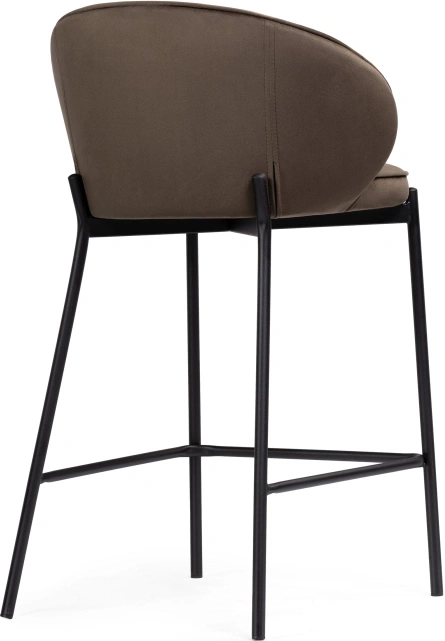 Барный стул Нейл, велюр шоколадный / черный