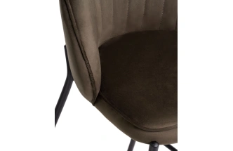 Барный стул Нейл, велюр шоколадный / черный