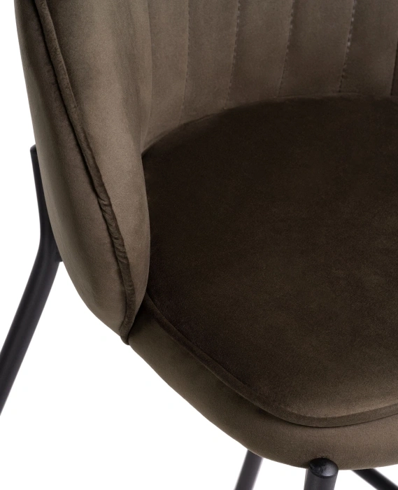 Барный стул Нейл, велюр шоколадный / черный