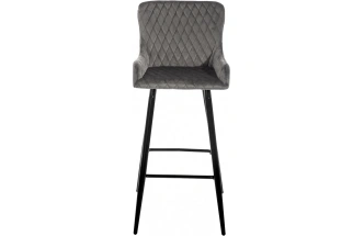 Барный стул Mint, велюр серый