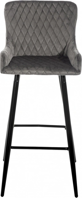 Барный стул Mint, велюр серый