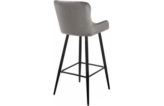 Барный стул Mint, велюр серый