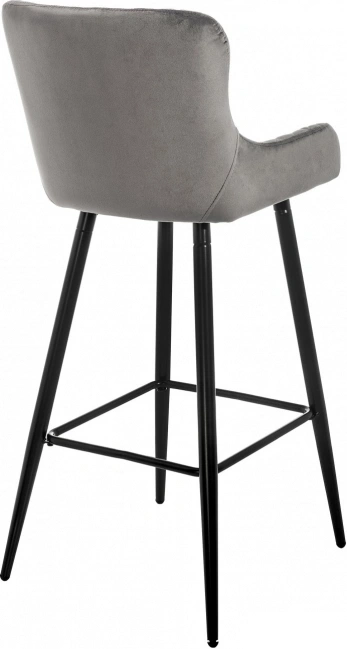 Барный стул Mint, велюр серый