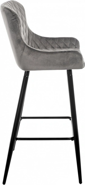 Барный стул Mint, велюр серый
