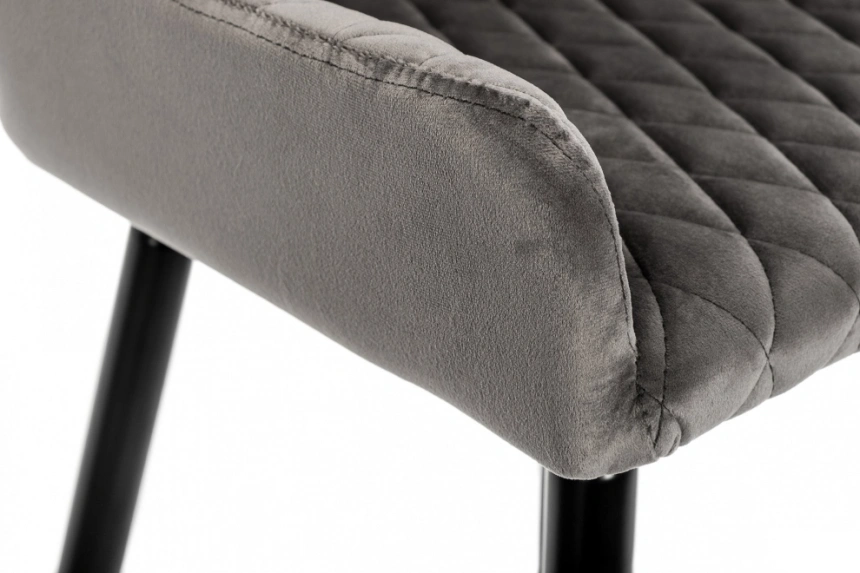 Барный стул Mint, велюр серый
