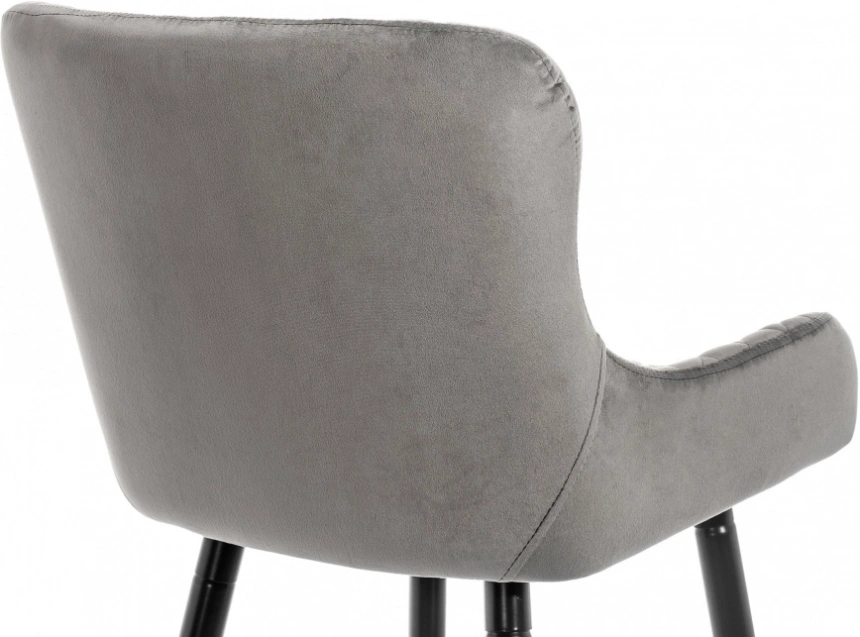 Барный стул Mint, велюр серый
