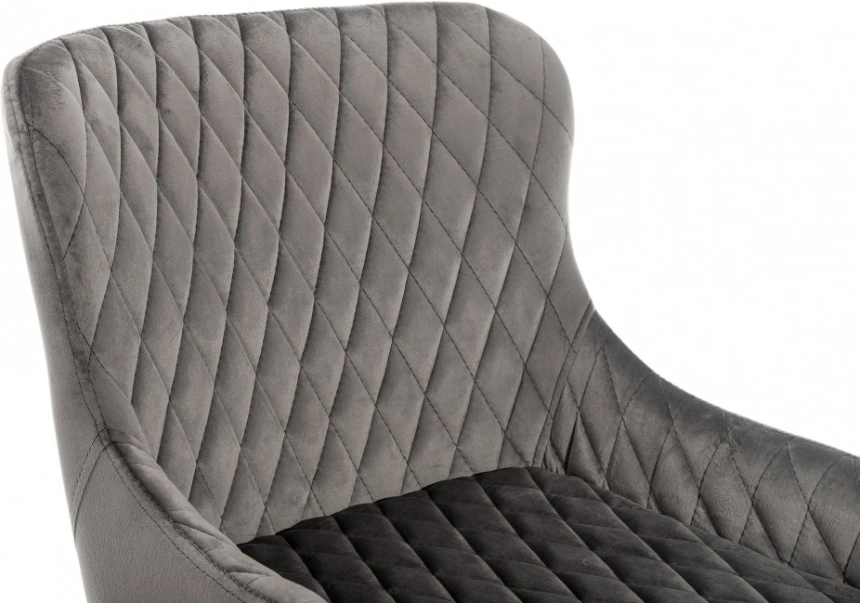 Барный стул Mint, велюр серый