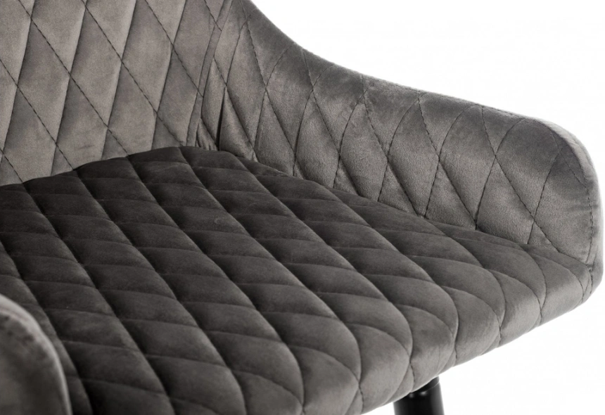 Барный стул Mint, велюр серый