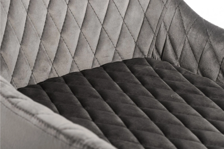 Барный стул Mint, велюр серый