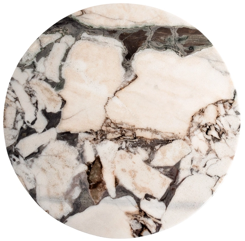 Журнальный стол 58DB-07036, 50x50x60, МДФ, мрамор, бежевый мрамор / бронзовый