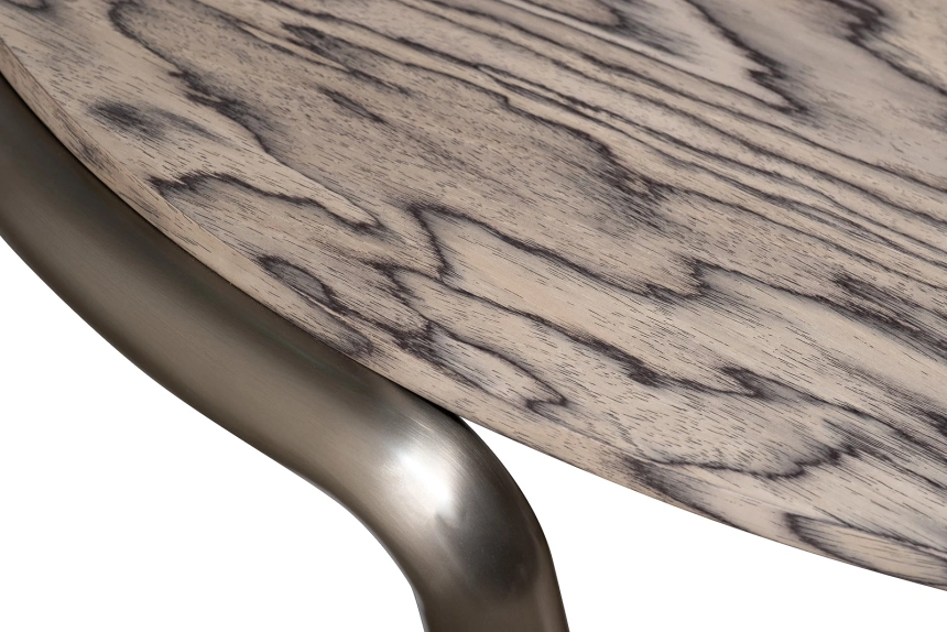 Журнальный стол 58DB-23400, 140x140x32, МДФ, шпон, бежевый / латунь