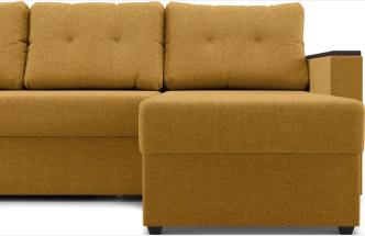 Диван угловой, Атлантик, модель 111, Savana Plus yellow (соломенный) / венге