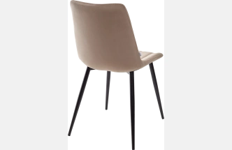 Стул Flip, мягкий, бежевый, велюр G108-74, черный каркас