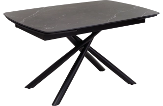 Кухонный стол раздвижной Rivoli 140, Matt Black Marble Solid Ceramic, Black