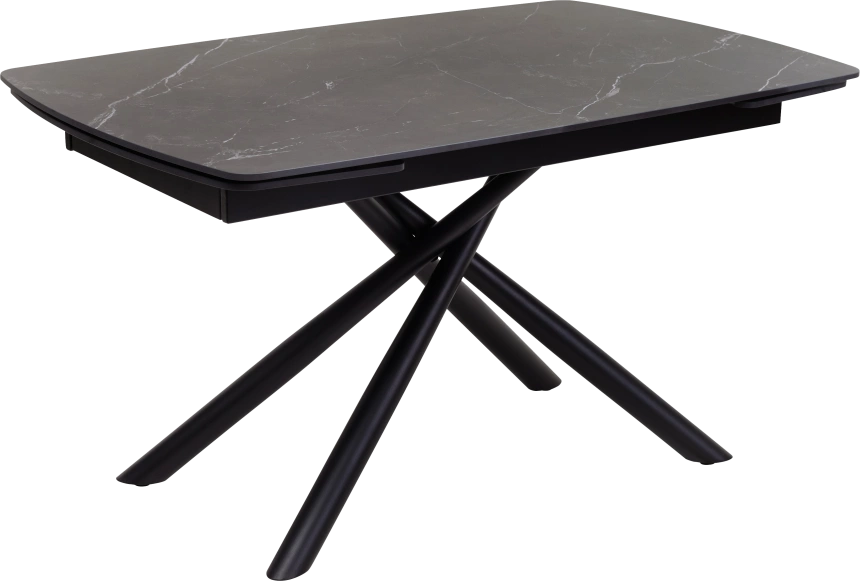 Кухонный стол раздвижной Rivoli 140, Matt Black Marble Solid Ceramic, Black