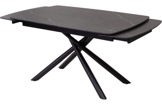Кухонный стол раздвижной Rivoli 140, Matt Black Marble Solid Ceramic, Black