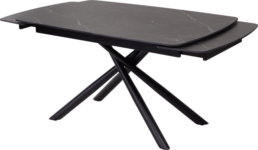 Кухонный стол раздвижной Rivoli 140, Matt Black Marble Solid Ceramic, Black