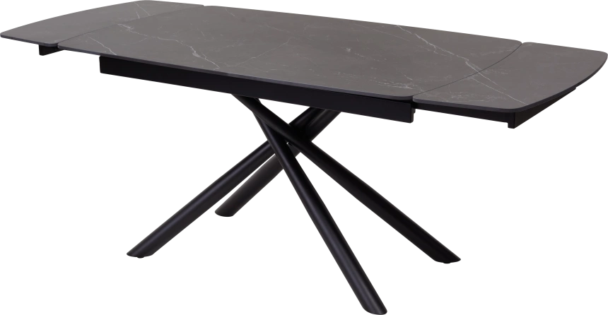Кухонный стол раздвижной Rivoli 140, Matt Black Marble Solid Ceramic, Black