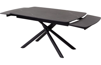 Кухонный стол раздвижной Rivoli 140, Matt Black Marble Solid Ceramic, Black