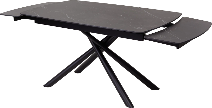 Кухонный стол раздвижной Rivoli 140, Matt Black Marble Solid Ceramic, Black