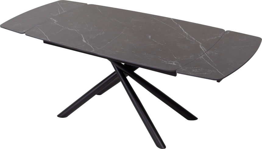 Кухонный стол раздвижной Rivoli 140, Matt Black Marble Solid Ceramic, Black