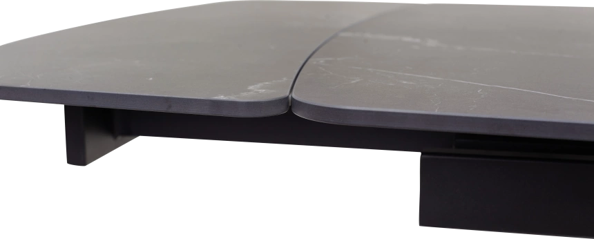 Кухонный стол раздвижной Rivoli 140, Matt Black Marble Solid Ceramic, Black