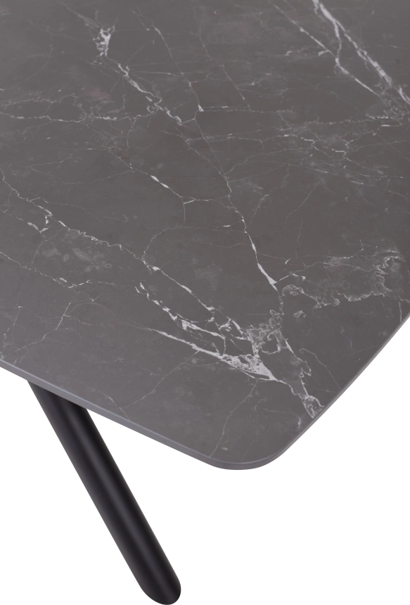Кухонный стол раздвижной Rivoli 140, Matt Black Marble Solid Ceramic, Black